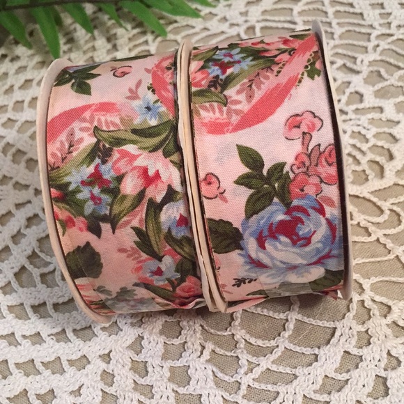 Vintage Floral Fabric Ribbon Five New Spools - Picture 5 of 8